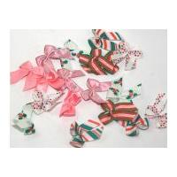 Fantasia Colour Co-ordinating Ribbon Bows Pink Christmas