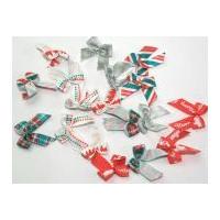 Fantasia Colour Co-ordinating Ribbon Bows Christmas Red