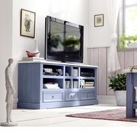 Falcon TV Stand In Pine Wood In Blue And White