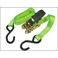 faithfull ratchet tie downs 2 5m x 25mm breaking strain 1800lbs