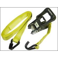 faithfull ratchet tie downs 2 5m x 32mm breaking strain 2720lbs