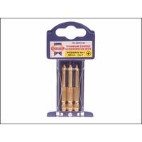 Faithfull Pozi 2 Titanium Screwdriver Bits 50mm Length Pack of 3