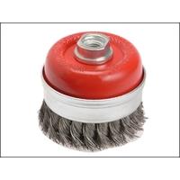 faithfull wire cup brush twist knot 100mm x m14 x 2 050mm