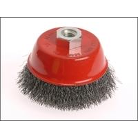 Faithfull Wire Cup Brush 100 x M14 x 2 Stainless Steel 0.30mm