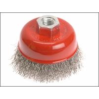 Faithfull Wire Cup Brush 80 x M14 x 2 Stainless Steel 0.30mm