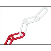 faithfull plastic chain 8mm 125m red white