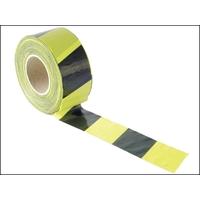 faithfull barrier tape 70mm x 500m blackyellow