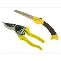 faithfull bypass secateurs 200mm 8in pruning saw twin pack