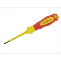 Faithfull VDE Screwdriver Soft Grip Parallel Slotted Tip 3.5 x 100mm