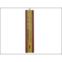 Faithfull Thermometer Wall Mahogany Brass 200mm