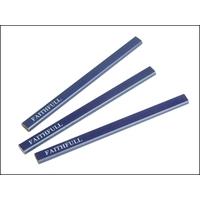 faithfull carpenters pencils pack of 3 blue soft