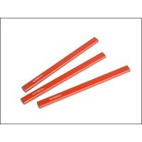 faithfull carpenters pencils pack of 3 red medium