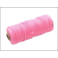 faithfull hi vis nylon brick line 105m pink