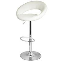 Faux Leather Crescent Bar Stool White (Single)