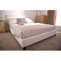 Faux Leather Bed in a Box White