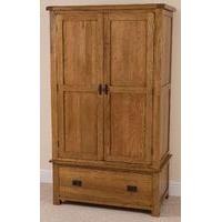 farmhouse rustic solid oak double wardrobe