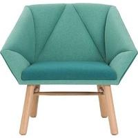 Facet Accent Chair, Mineral Blue and Emerald Green