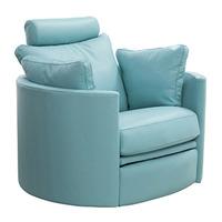 Fama Moon Leather Rocking Swivel Chair