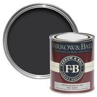 Farrow & Ball Interior & Exterior Pitch Black No.256 Gloss Paint 750ml