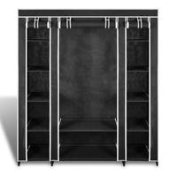 Fabric Cabinet with Compartments 45 x 150 x176 cm Black