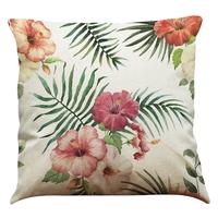 Fashionable Elegant Colorful High-quality African Tropical Plants Leaves Flowers Linen Printed Square Throw Pillow Covers Pillowcases Cushion Decorati