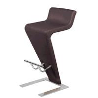 Farello Bar Stool In Dark Brown Faux Leather With Chrome Base