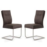 Farren Cantilever Dining Chair In Anthracite Faux Leather