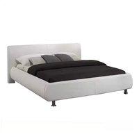 Faux Leather White Bed Frame with Headboard King