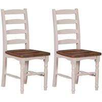 farmhouse horizontal slat dining chair with solid seat pair