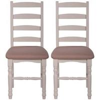 farmhouse horizontal slat dining chair with fabric seat pair