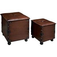 Faux Leather Storage Boxes(Set of 2)