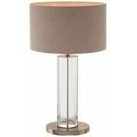 Favelle Tall Brass Table Lamp Clear and Antique Brass