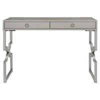 Faux Snakeskin Console Table, Taupe/ Silver