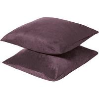 Faux Suede Cushions, Pair, Aubergine, Faux Suede