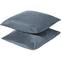 Faux Suede Cushions, Pair, Blue, Faux Suede