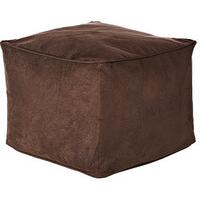 faux suede cube pouffe brown microsuede