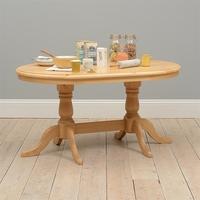 Farmhouse Pine Fixed Top Double Pedestal Table