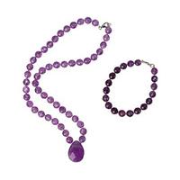 Faceted Amethyst Necklace and Bracelet Set - SAVE £10