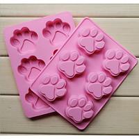 Fashion Silicone 6 Holes Cat Claws Shape Cake Bakeware Mold Soap Chocolate Kitchen Cooking Tools Food Dessert Making