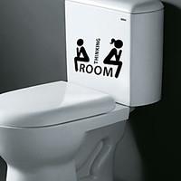 Fashion Bedroom Thinking Room Words Toilet Stickers DIY Removable WC Wall Decals