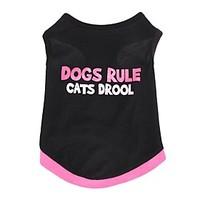 Fashion Cotton Dogs Rule Cats Drool Pet Shirt Dog Clothes Summer Breathable Vest T-Shirt