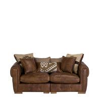 fayette leather midi split sofa tan