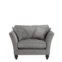 Farley Fixed Fabric Snuggler Chair, Garbo Mosaic Steel