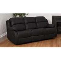 Fairbourne 3 seat reclining sofa black