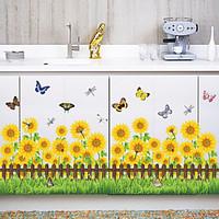 Fashion Sunflowers Skirting Line Wall Stickers DIY Environmental Wall Decals