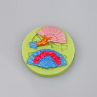 Fashion folding fan shape silicone cake mould decorating tools for fondant cake Color Random
