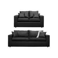 faux leather 3 plus 2 seater sofa