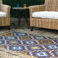 fab hab lhasa outdoor rug in blue brown 120cm x 180cm