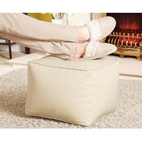 Faux Leather Cube Pouffe