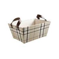 Fabric Tapered Basket Faux Leather